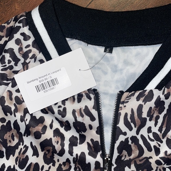 Leopard Print Bomber Jacket - Picture 2 of 2